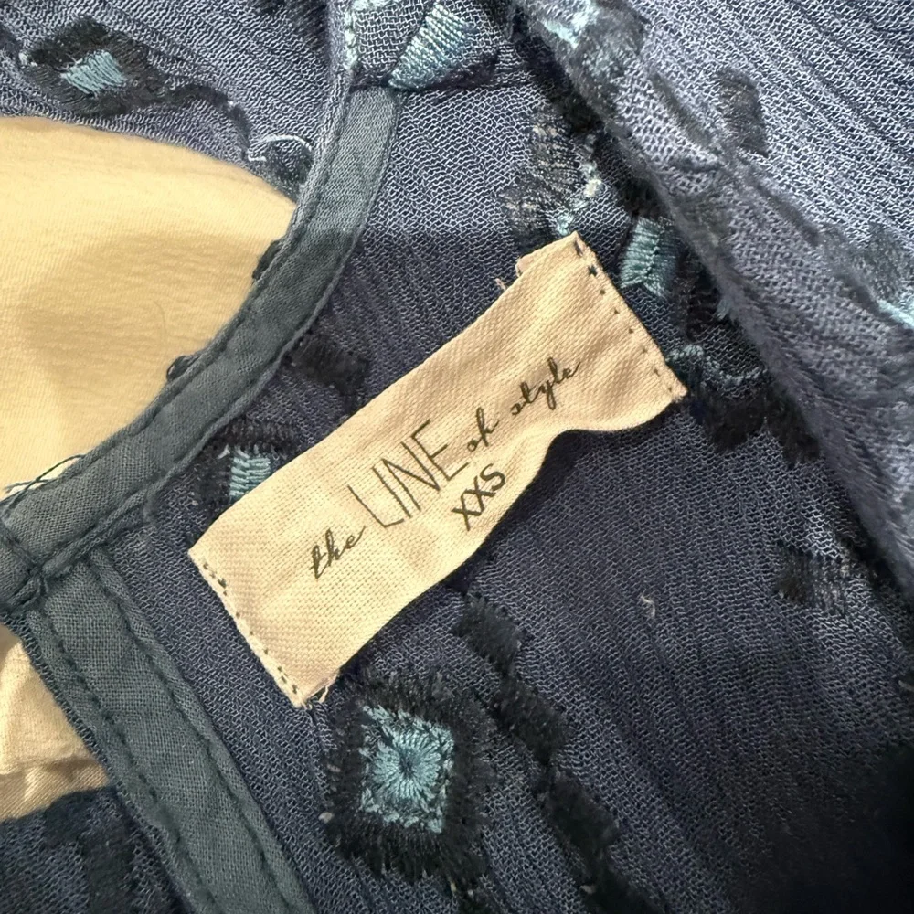 Blue Patterned Wrap Romper - Picture 8 of 8